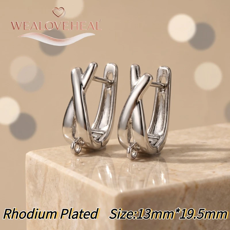 schmuckherstellung zubehör，Luxuriöse 18K Gold/Rhodium plattierte Leverback-Ohrringkomponenten aus Messing mit Pavé-Zirkonia, blauen Edelsteinen und gedrehten Ohrringhaken für DIY-Schmuckherstellung – Detail 26