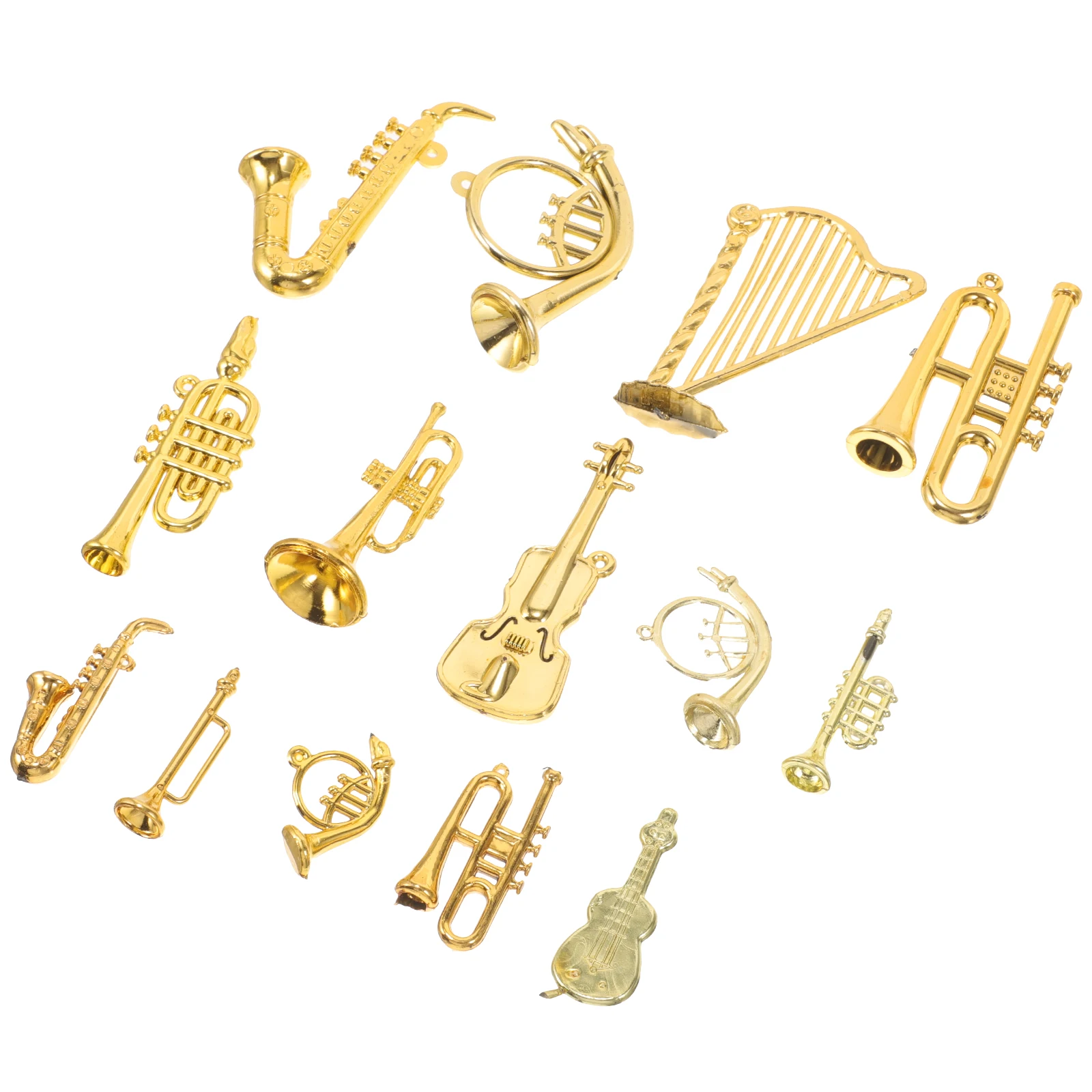 

14pcs Miniature Instruments Christmas Tree naments Miniatures For Xmas Small Acrylic Decorations Xmas Supplies
