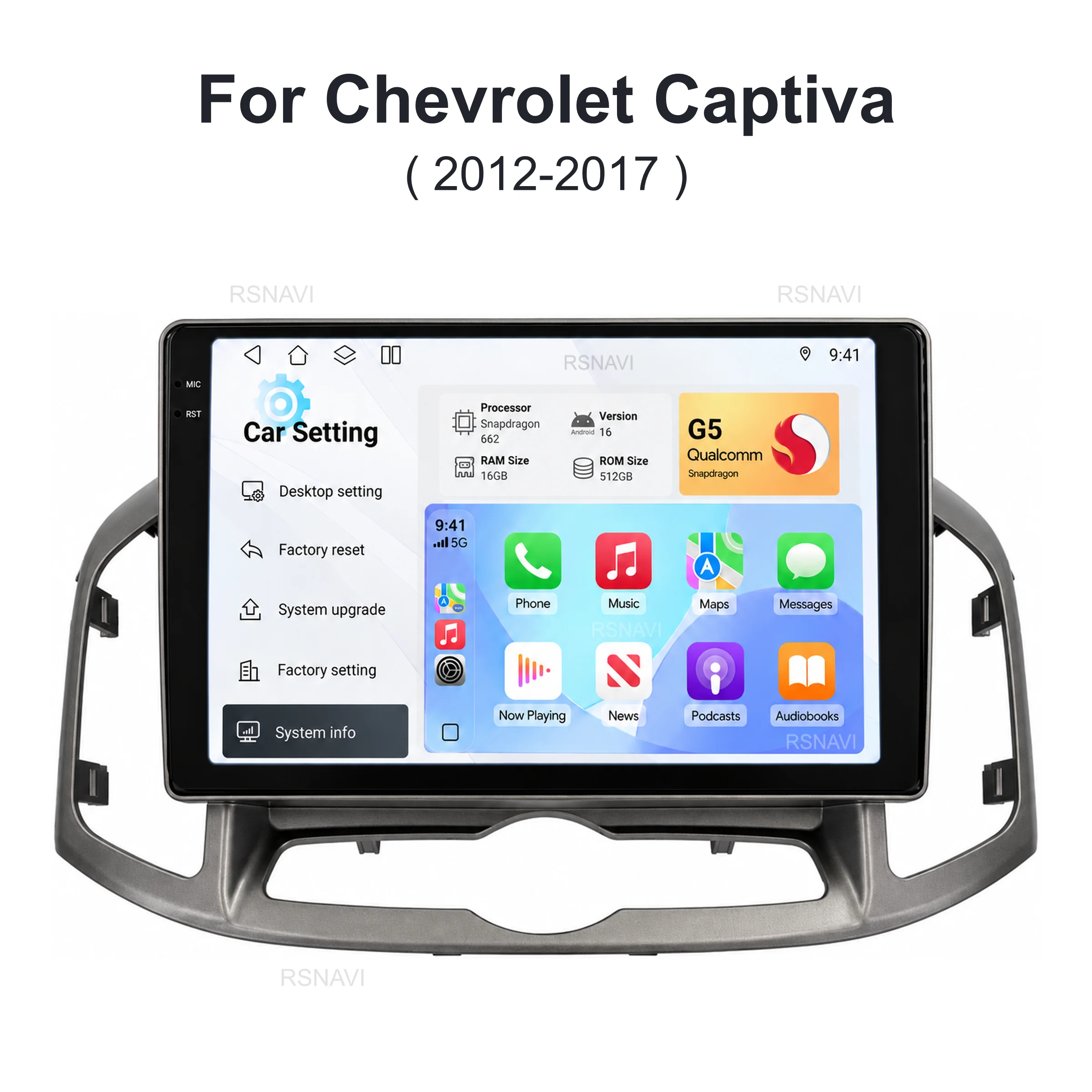 Qualcomm Android 16 Car Radio Multimedia Player For Chevrolet Captiva 1 2011 - 2016 Auto Carplay Stereo Dsp wifi+4G BT 2 Din GSP - view 2