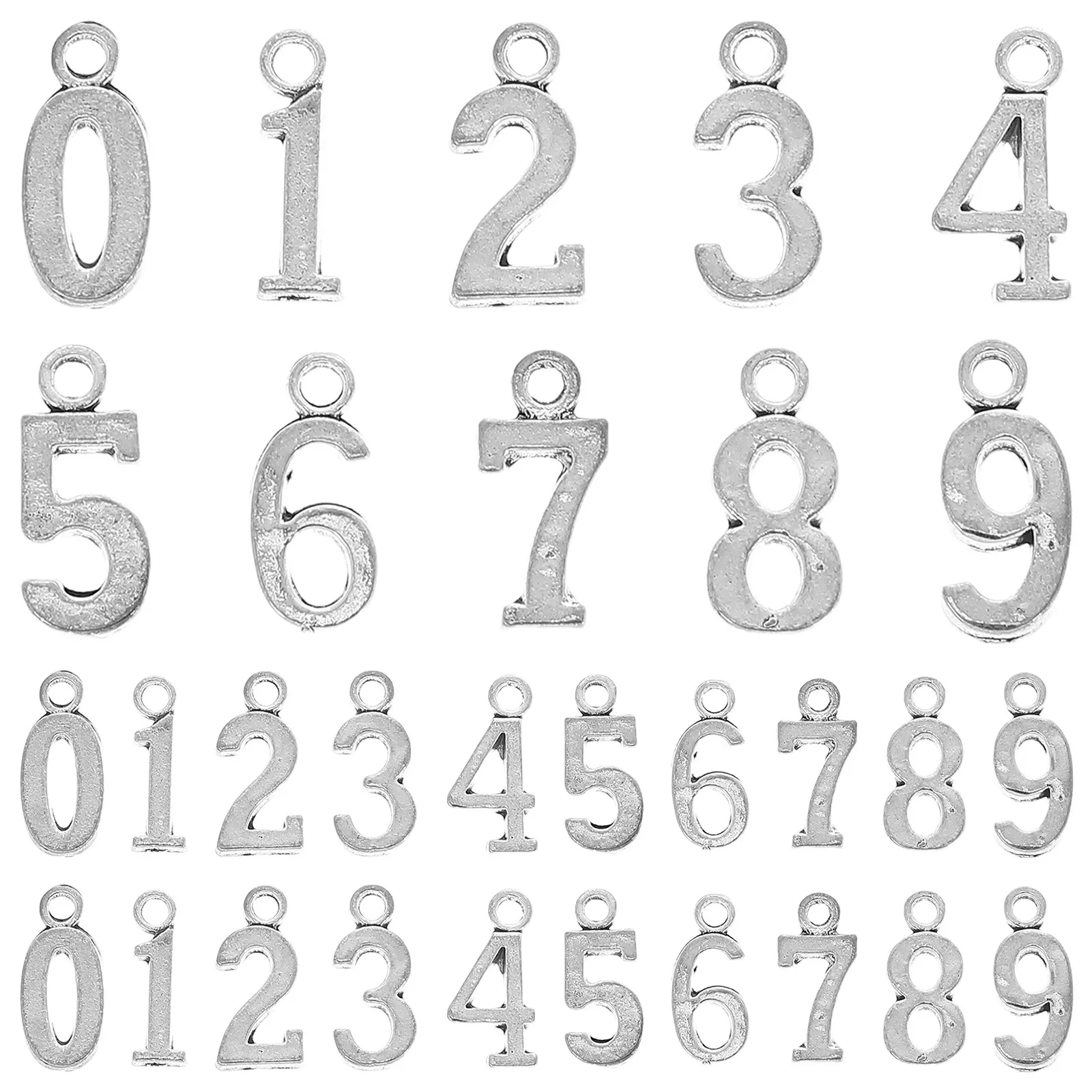 50Pcs Number Beads For Jewelry Maker Christmas Stocking Stuffers 0-9 Digit Charms Kit Fine Workmanship Pendant