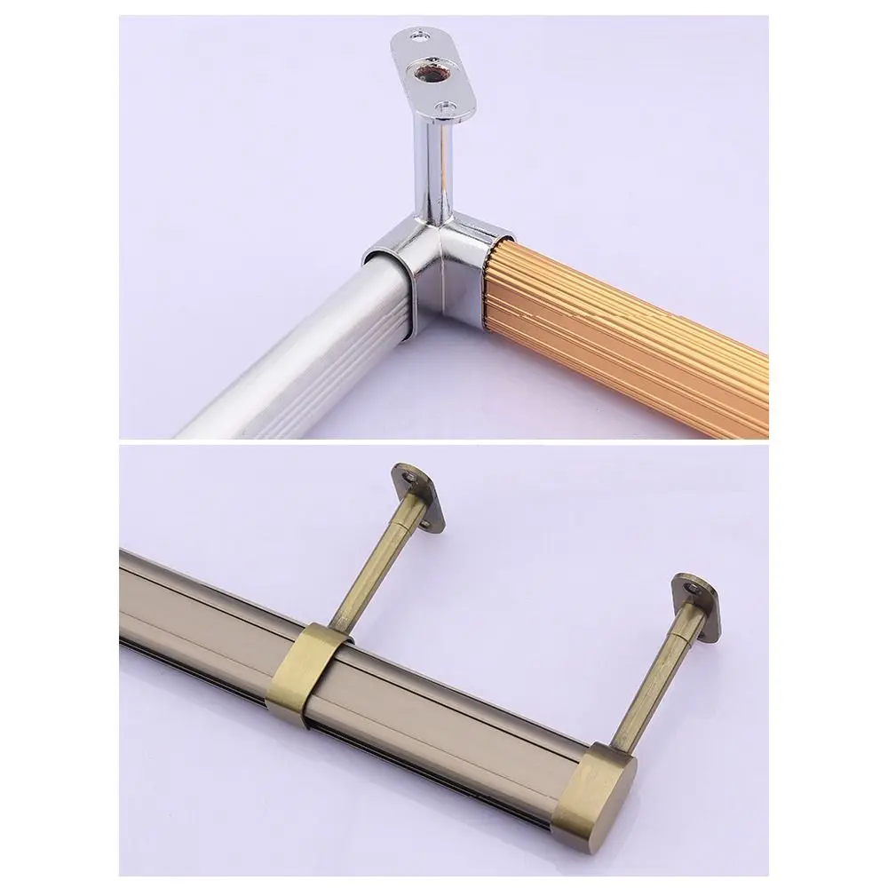 Zinc Alloy Pipe Bracket Half/All Pass Black Silver Gold Corner Flange Seat Ceiling Fixed Inner Dia.16mm