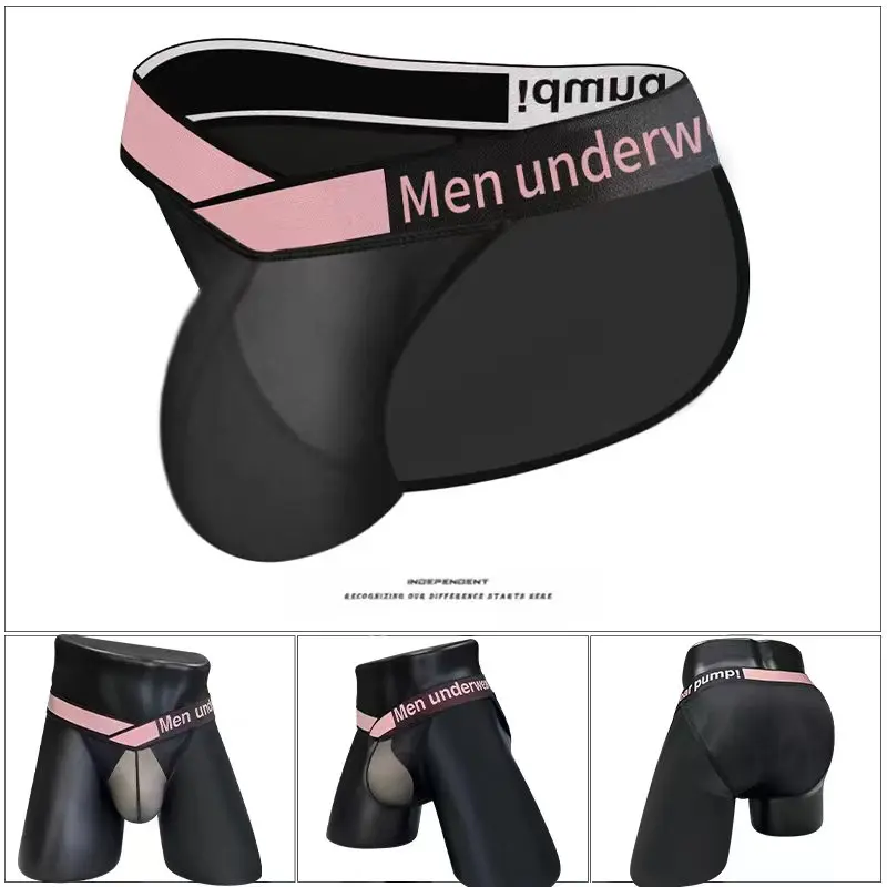 Pantaloni corti da uomo comodi slip da uomo U Pouch Coquettish ultrasottile traspirante vita bassa biancheria intima erotica da uomo