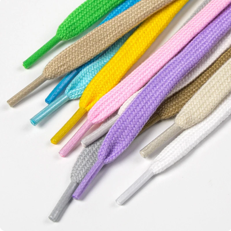 Flat Cotton Shoelaces, Double-Layer Durable Replacement Laces, Multi-Color Shoelaces for Sneakers, Casual Shoes & Boots
