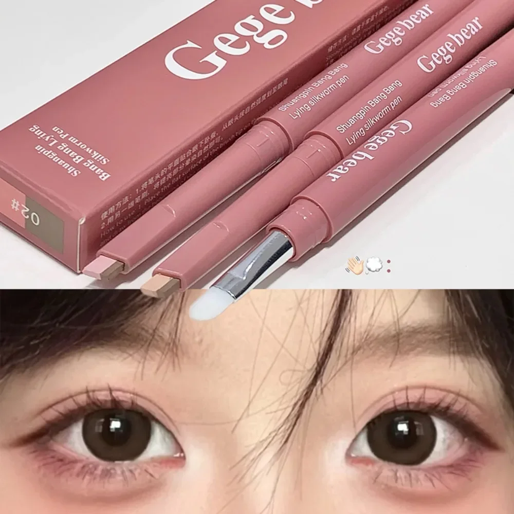 Crayon sous les yeux bicolore 2 en 1, surligneur éclaircissant, bâton d'ombre rose nu, Aegyo Sal couché, ver à soie, maquillage pour cils Eeyshadow