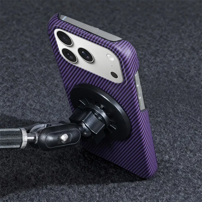 Luxury Carbon Fiber iPhone MagSafe Case - close-up view