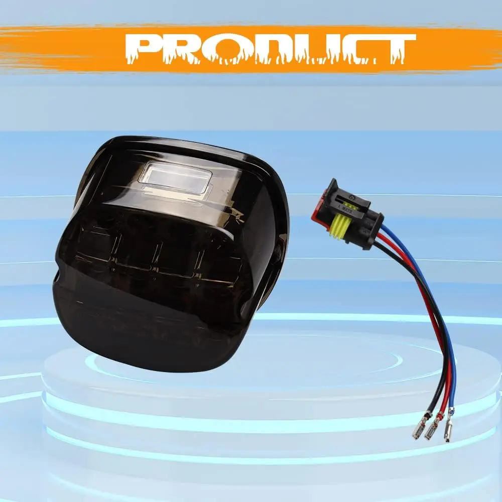 مصباح خلفي LED مدخن لدراجة Harley Road King، Softail، Street Glide، Sportster، Touring