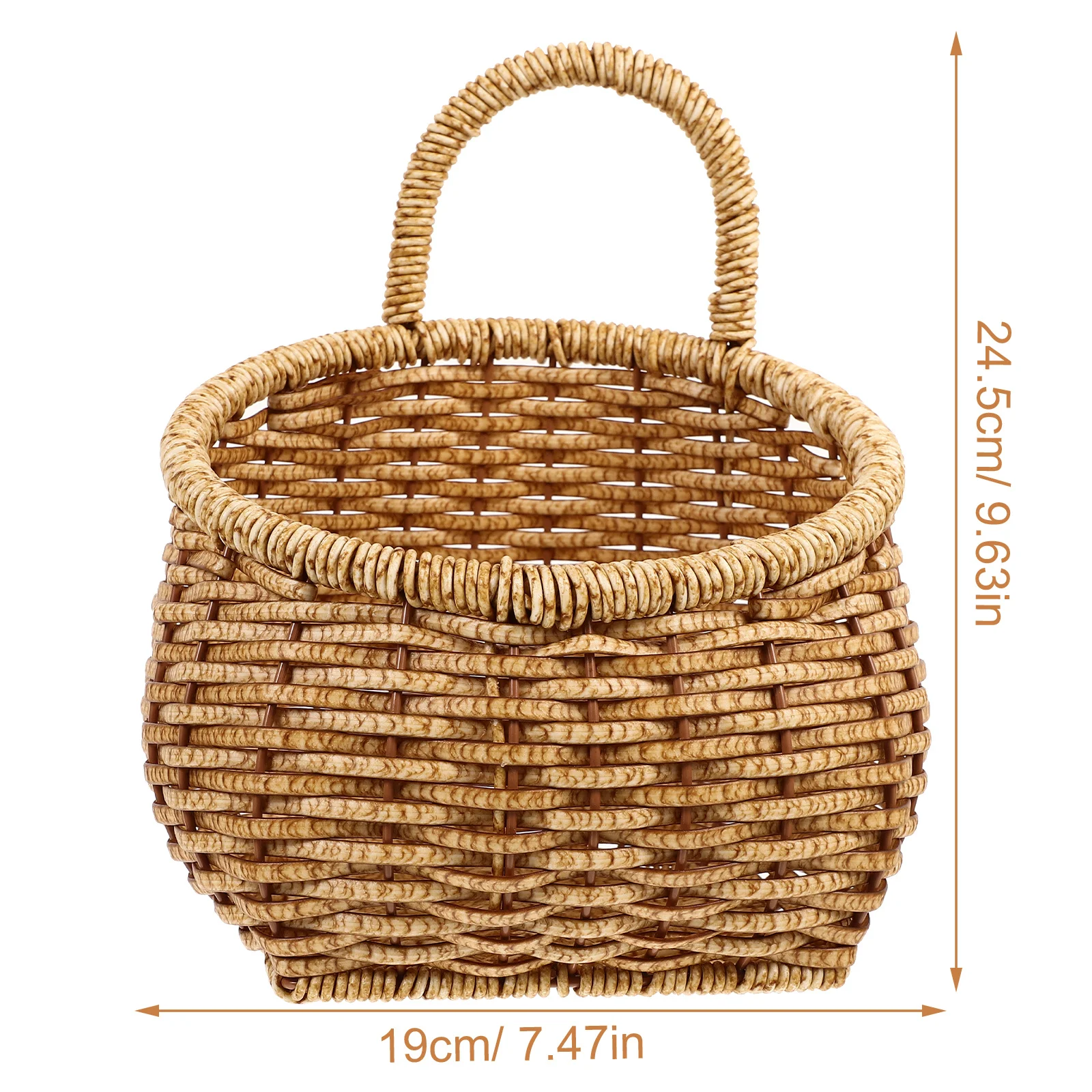 손으로 짠 주방 수납 바구니 벽걸이 정리함 과일 채소 꽃 공간 절약 장식 벽걸이 바구니