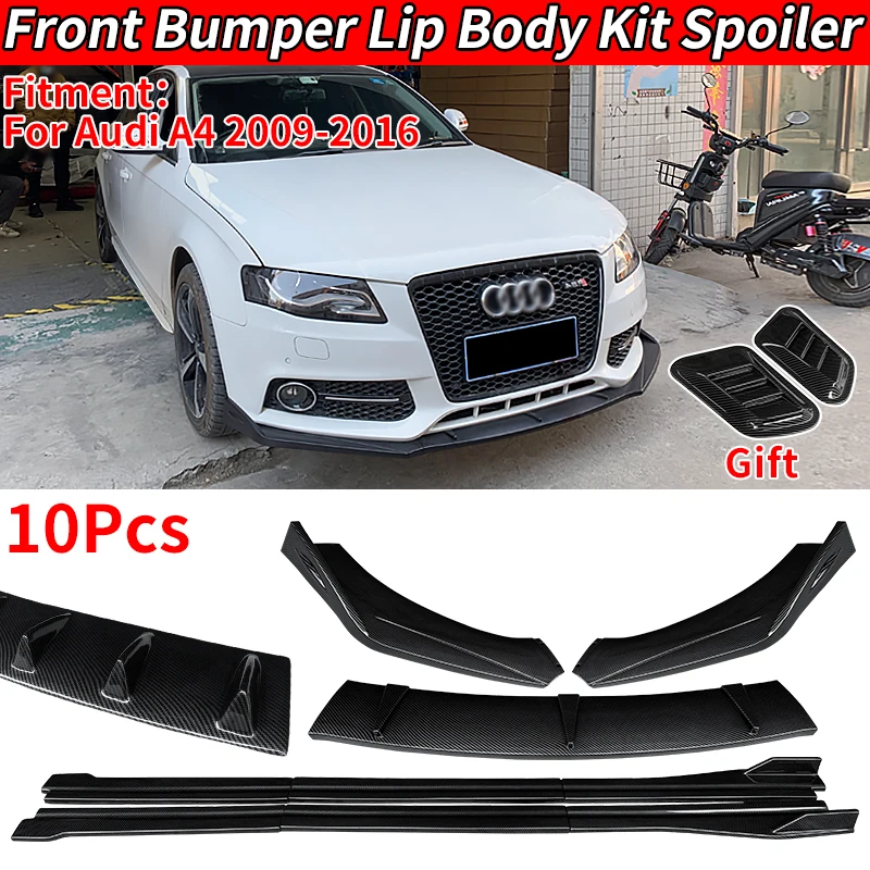 

Car Styling Front Bumper Lip Body Kit For Audi A4 2009-2016 Chin Spoiler Protector Side Skirts Rear Lip Diffuser Spoiler ABS