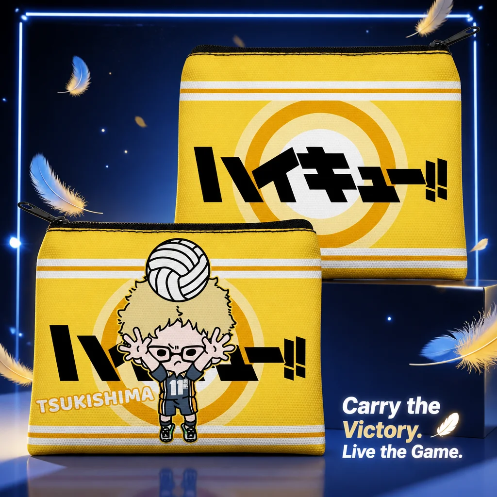 Anime Merchandise Haikyuu - Monedero de Lona Portátil con Cremallera