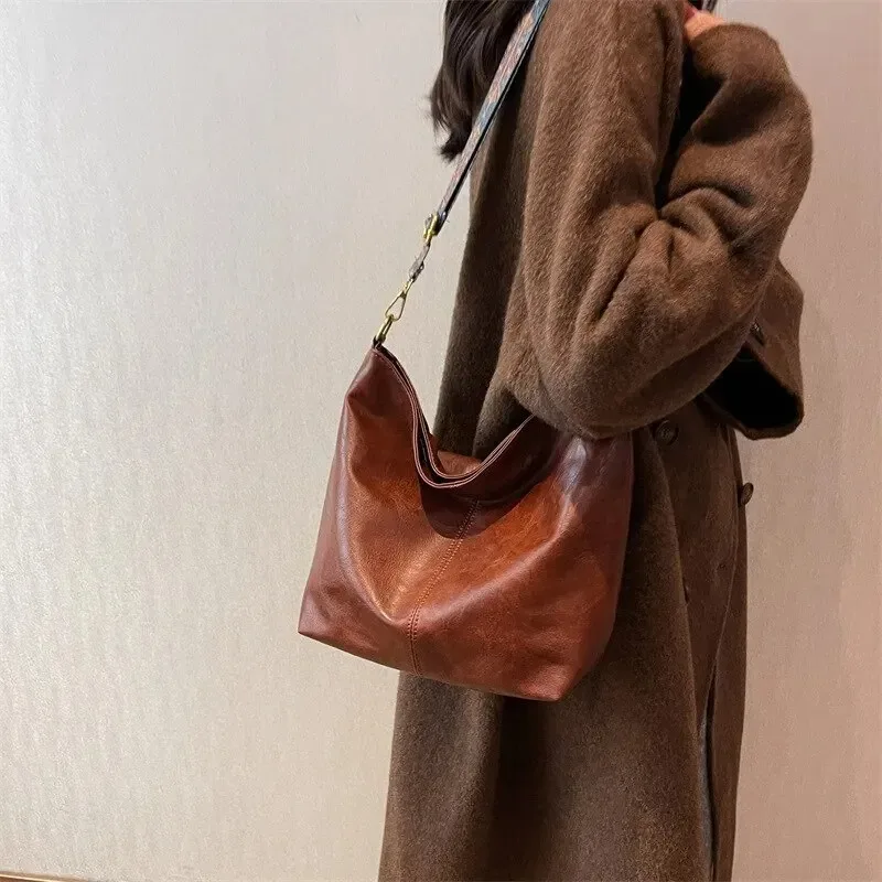 brown leather bag