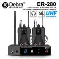 Sistema de monitorización intrauditiva Debra ER-280, canal único UHF, ajustable de 16 bandas, con múltiples receptores, para puesta en escena