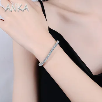 스털링 실버 925 모이사나이트 테니스 팔찌, 0.3ct 풀 로우 모이사나이트 팔찌, 테니스 팔찌