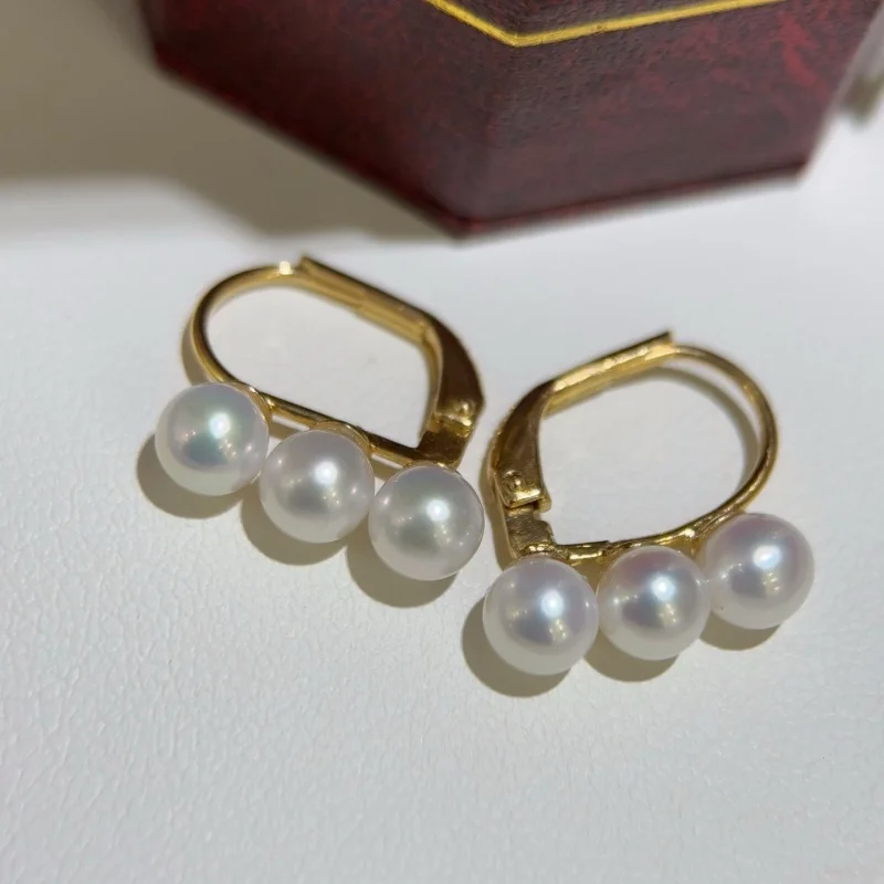 

SGARIT классический стиль жемчужные серьги-кольца натуральный пресноводный белый круглый жемчуг серьги для женщин элегантные повседневные украшения