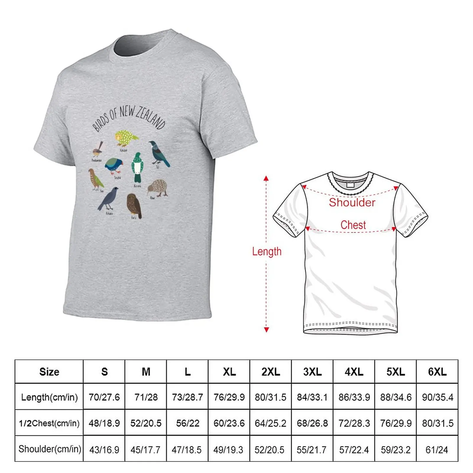 New Birds Of New Zealand - Kiwi, Kakapo, Tui, Fanatail, Kaka, Kea T-Shirt summer tops customized t shirts mens t shirts pack