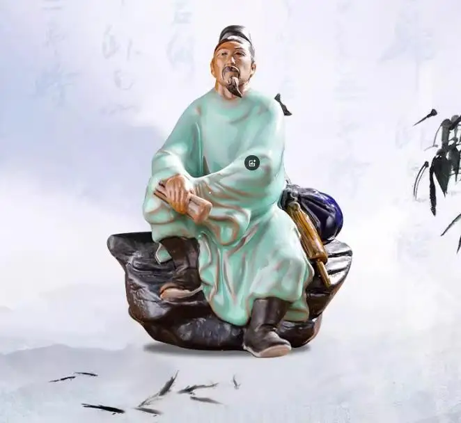Decoration of Chinese put pieces of  Statue Ceramic Figure---Shiwan Kiln,Traveler