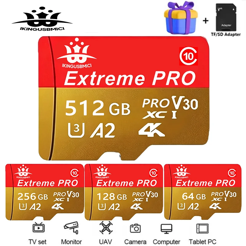 128GB 256GB 512GB Pro TF Cards SD Cards Micro TF SD Card Memory Card U1 for Desktop/Nintendo Switch/GPS/Digital Frame/Mobile