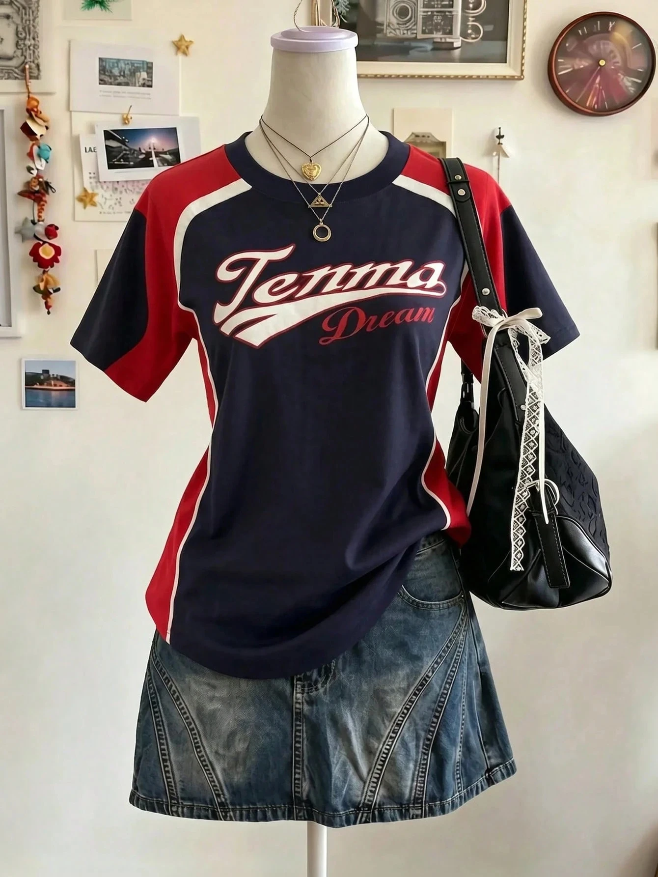 2026 Sommer Neue Vintage Oversized Grafik-T-Shirts Damen Y2k Streetwear Kurzarm-Tees Weibliche Lässige Sportliche Schwarze Paar-Tops – Detail 3