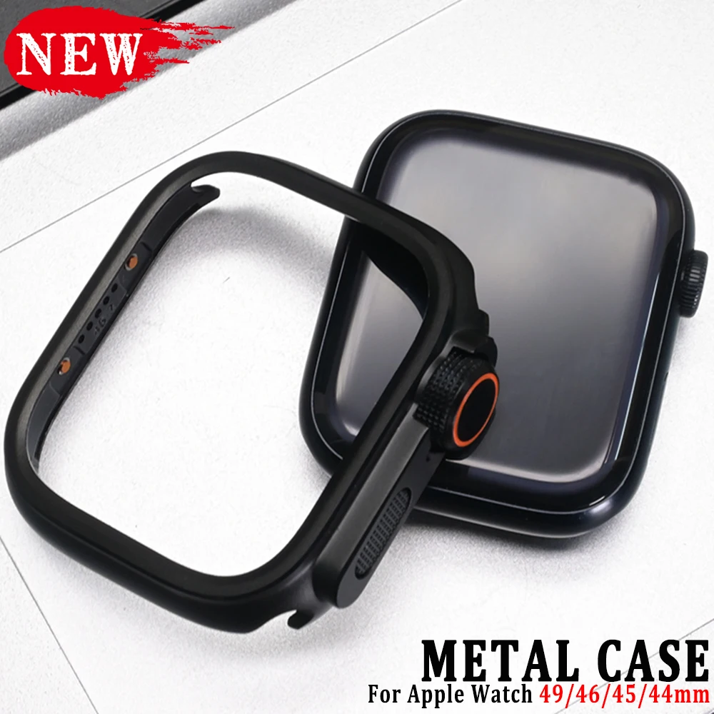 Caja de Metal de negocios para Apple Watch Ultra 3 2 49mm Series 11 10 46mm cubierta protectora para IWatch 9 8 7 6 Se3 44 45mm Accesorios