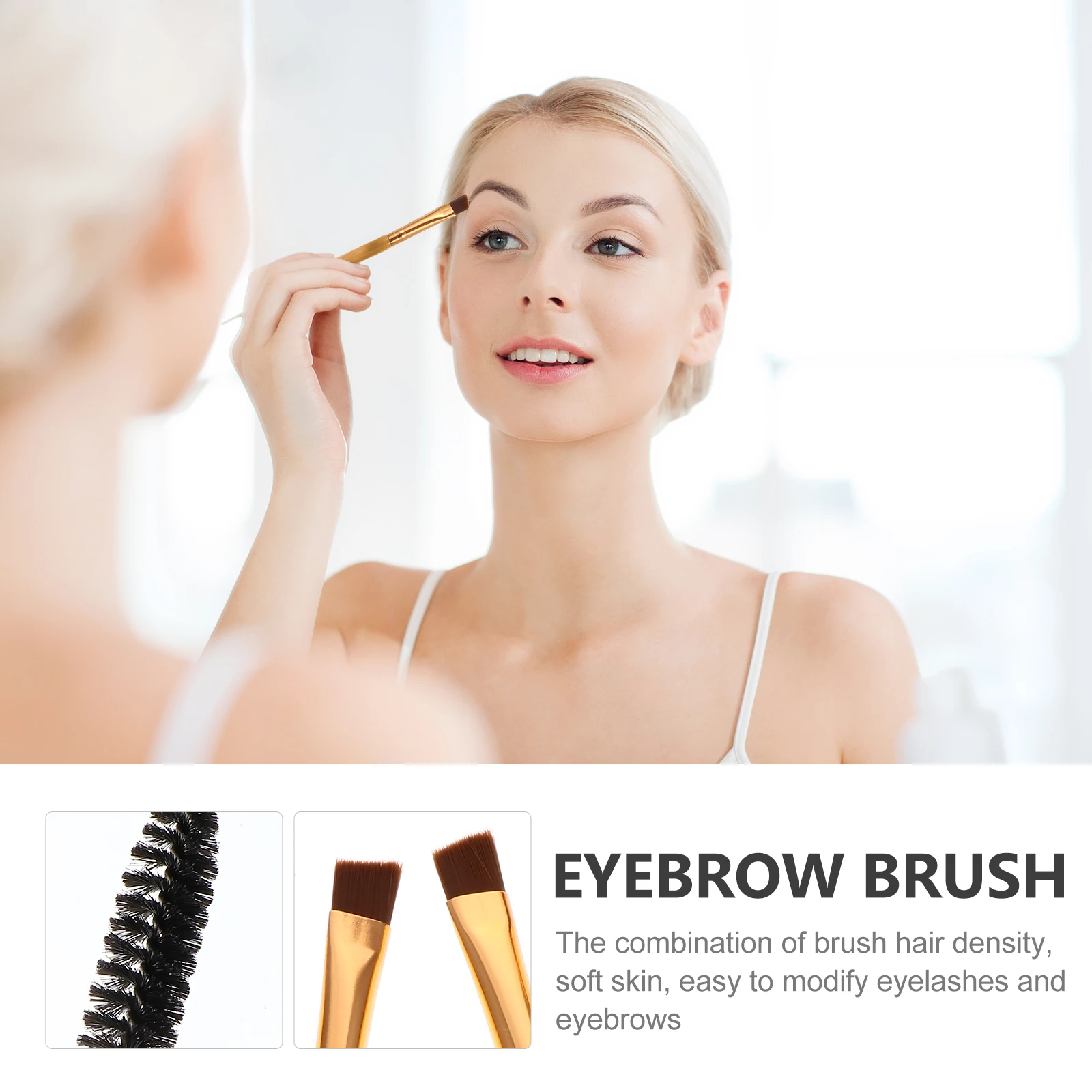 

6 Pcs Makeup Brushes Set Eyebrow Mascara Tools Double Headed Spoolie Angled Brush Birthday Gift For Women Eye Lashes Brows