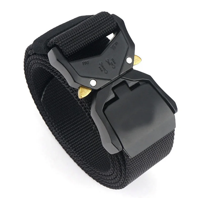 Men Tactical Waist Belt, Aluminum Alloy Quick Release Buckle, Heavy Duty Sports Strap, Casual Designer Belt for Jeans Outdoor Hi