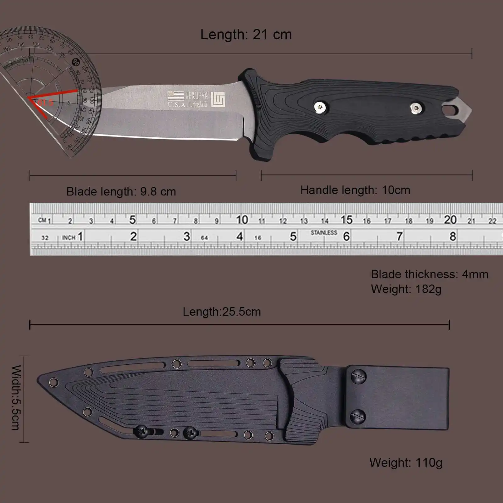 Outdoor high hardness sharp outdoor knife survival knife Tactical wilderness survival self-defense camping pocket knife