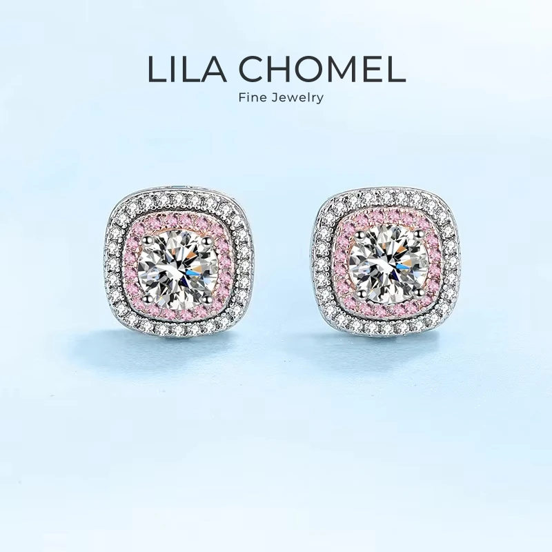 

Daughter Adult's PT950 Platinum Earplug Stud Earrings Women Wedding 0.5CT Moissanite Diamond Birthday Girl Valentine's Day Gift