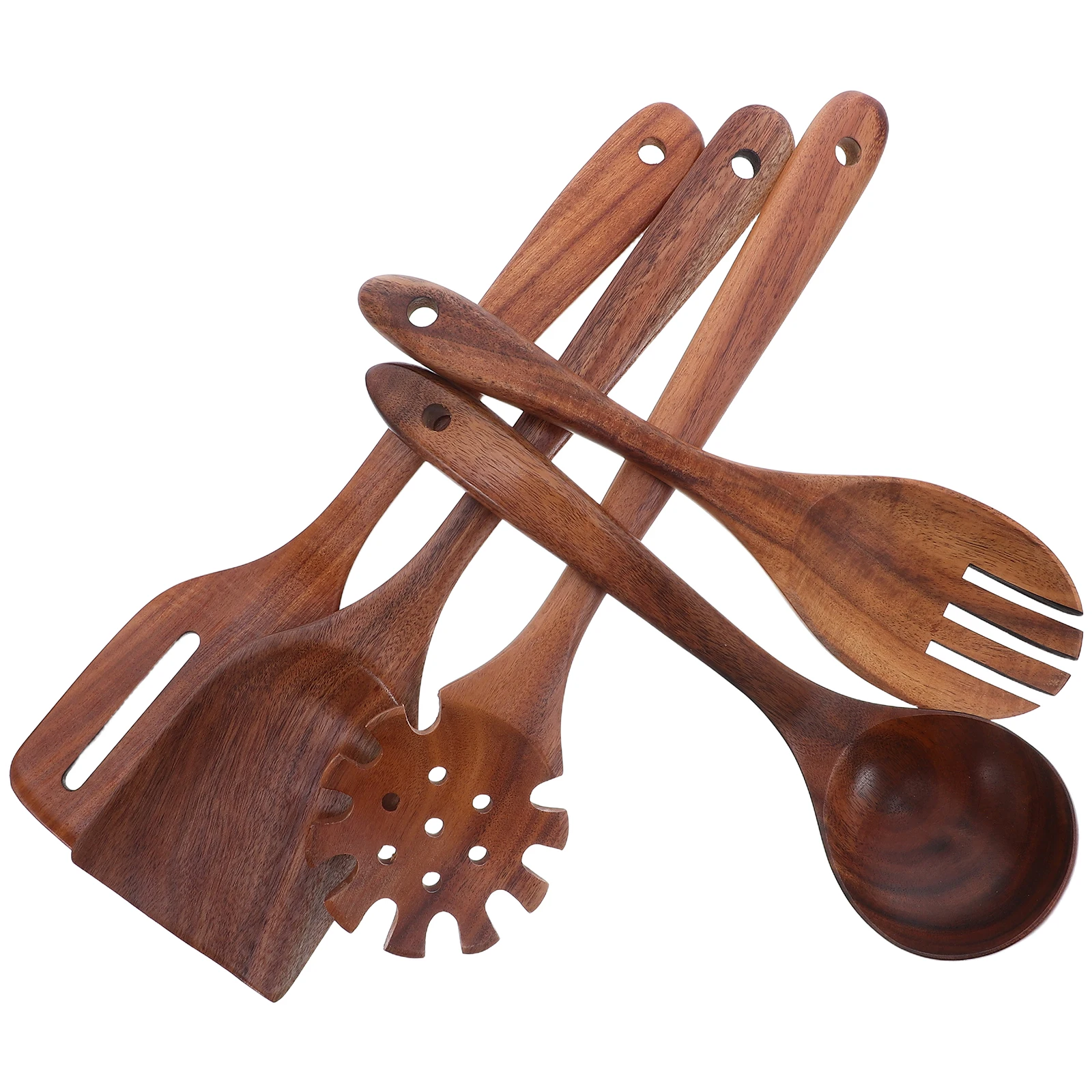 

1Set Solid Wood Kitchen Utensils Set Spatula Mixing Spoon Heat Resistant Stylish Comfortable Grip Nonstick Pots Preservation