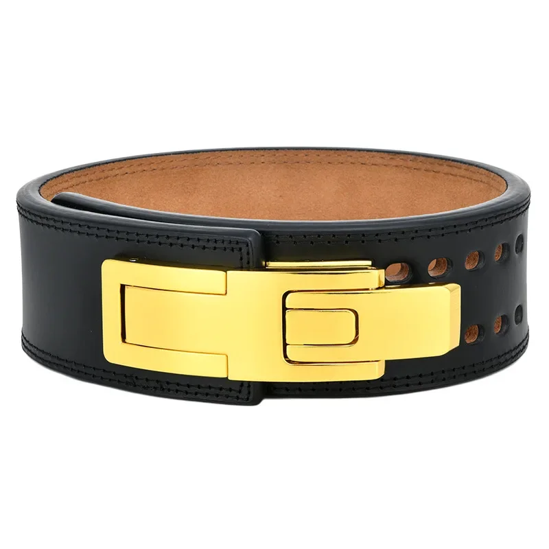 Genuine Full Grain Leather Weightlifting Belt Powerlifting Squat Deadlift Lower Back Support Protector for Gym Bodybuilding Fitn