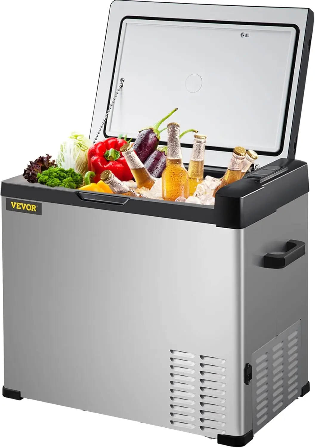 

12 Volt Refrigerator, Portable Refrigerator (-4℉~68℉) With APP Control Car Compressor Fridge Cooler 12V/24V DC and 110-220V AC