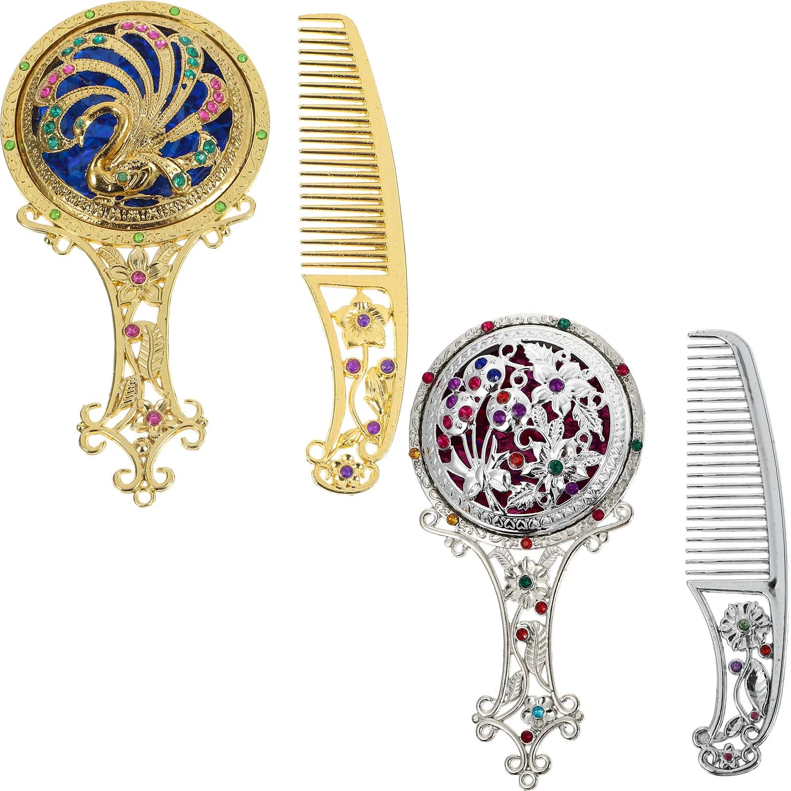 1 مجموعة خمر مرآة صغيرة مجموعة براعة رائعة المحمولة مرآة ماكياج قابلة للطي واضح انعكاس المدمجة المحمولة الغرور #5