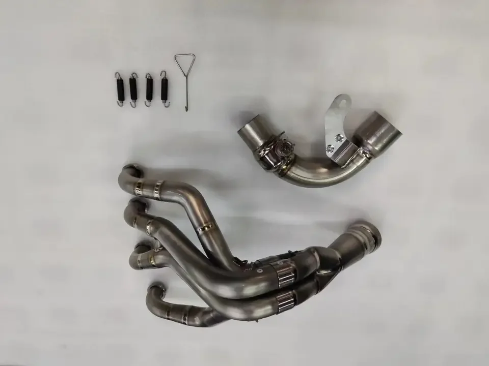 Titanium Motorcycle Exhaust Muffler Pipe System Parts Fits 1000cc Naked Bike, Stainless Steel Performance, Racing Escape Parts