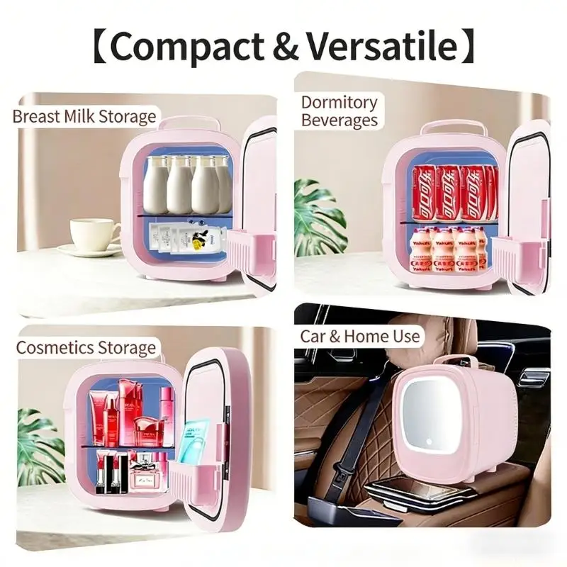 D0AB Compacts 110V Cosmetic Refrigerator For Makeup Skincare Cooling Heating Quiet Design