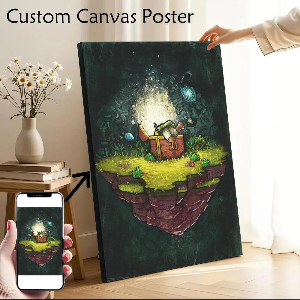 Discover. Canvas Poster Customizable Printed Canvas Painting Wall Art for Fans Room Decorations Gamer Decoration Wand Deko Mural