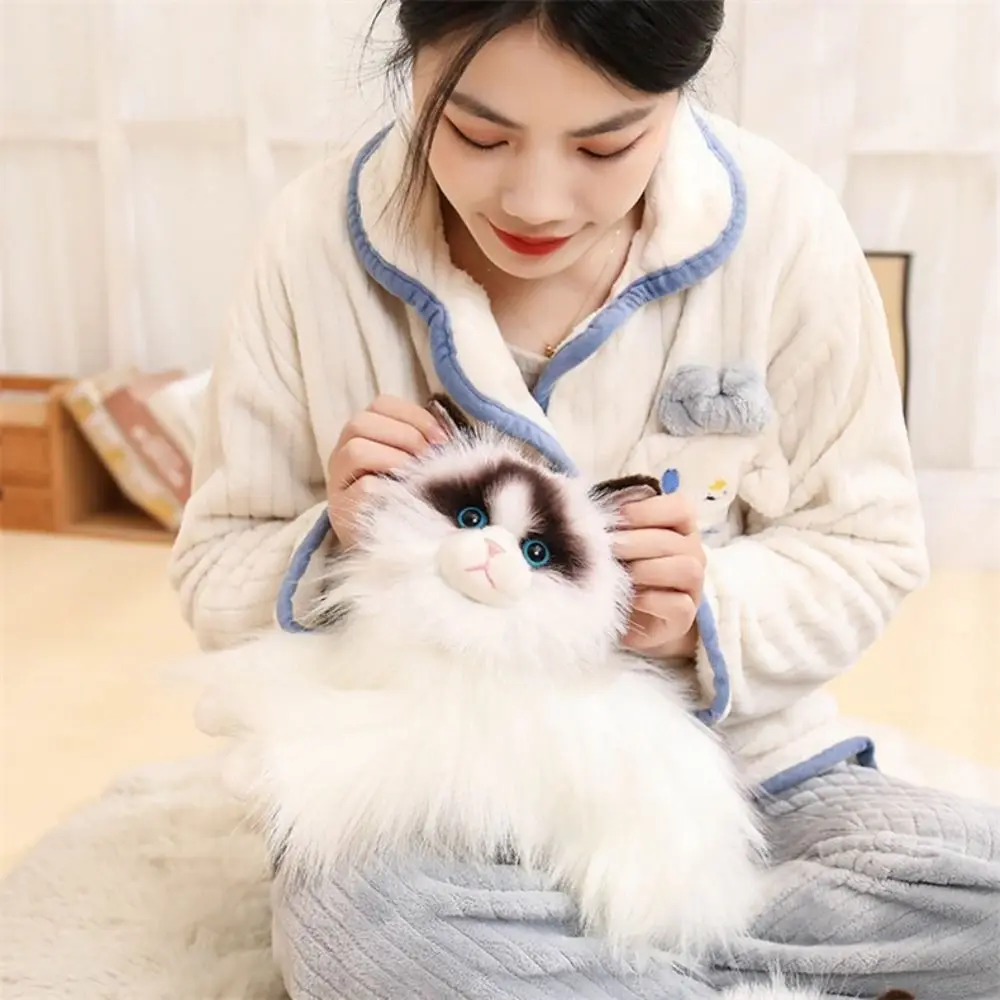 

Stuffed Doll Simulated Cat Plush Toys Fluffy Long Hair Ragdoll Cat Plush Toy Soft Cute Plush Kitty Figures Toy Children Gift