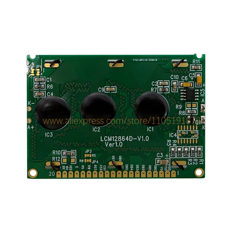 12864 LCD display lcd display LCM12864D-V1.0 compatible with WG12864B 128x64 Lcd Display Screen 75*52.7 S6B0107 LCM12864D-V1.0