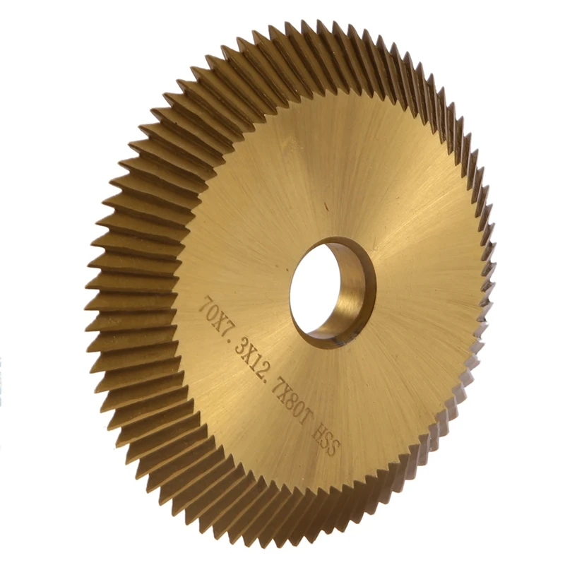 1Pc Titanium Coated Key Machine Cutter 70X7.3X12.7Mm 80T Hss Key Duplicate Machine Saw Blade For Cutting Keys Locksmith Tools