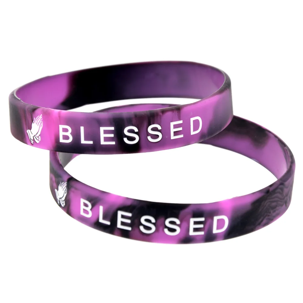1 PC Blessed Silicone Bracelet Faith Hope Love Wrist Band Friendship Gift Bangle Prayer Scripture Jewelry