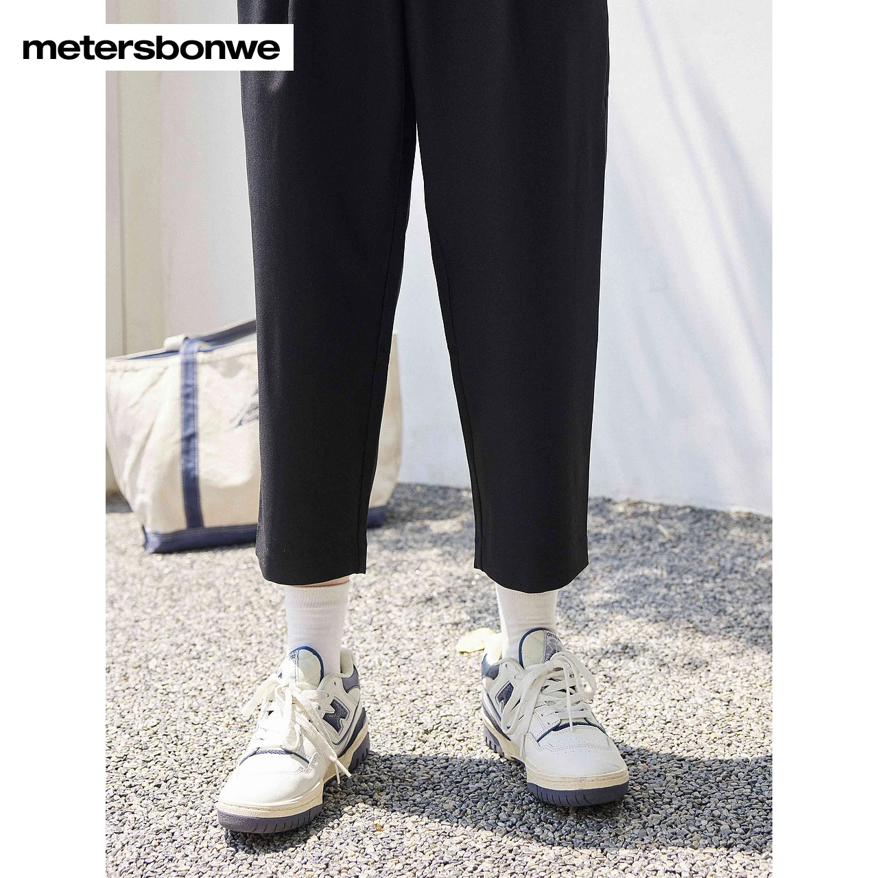 

Metersbonwe Tapered Pants Women Summer New Loose Elastic High Waisted Silhouette Cropped Casual Pants Brand Black Bottoms