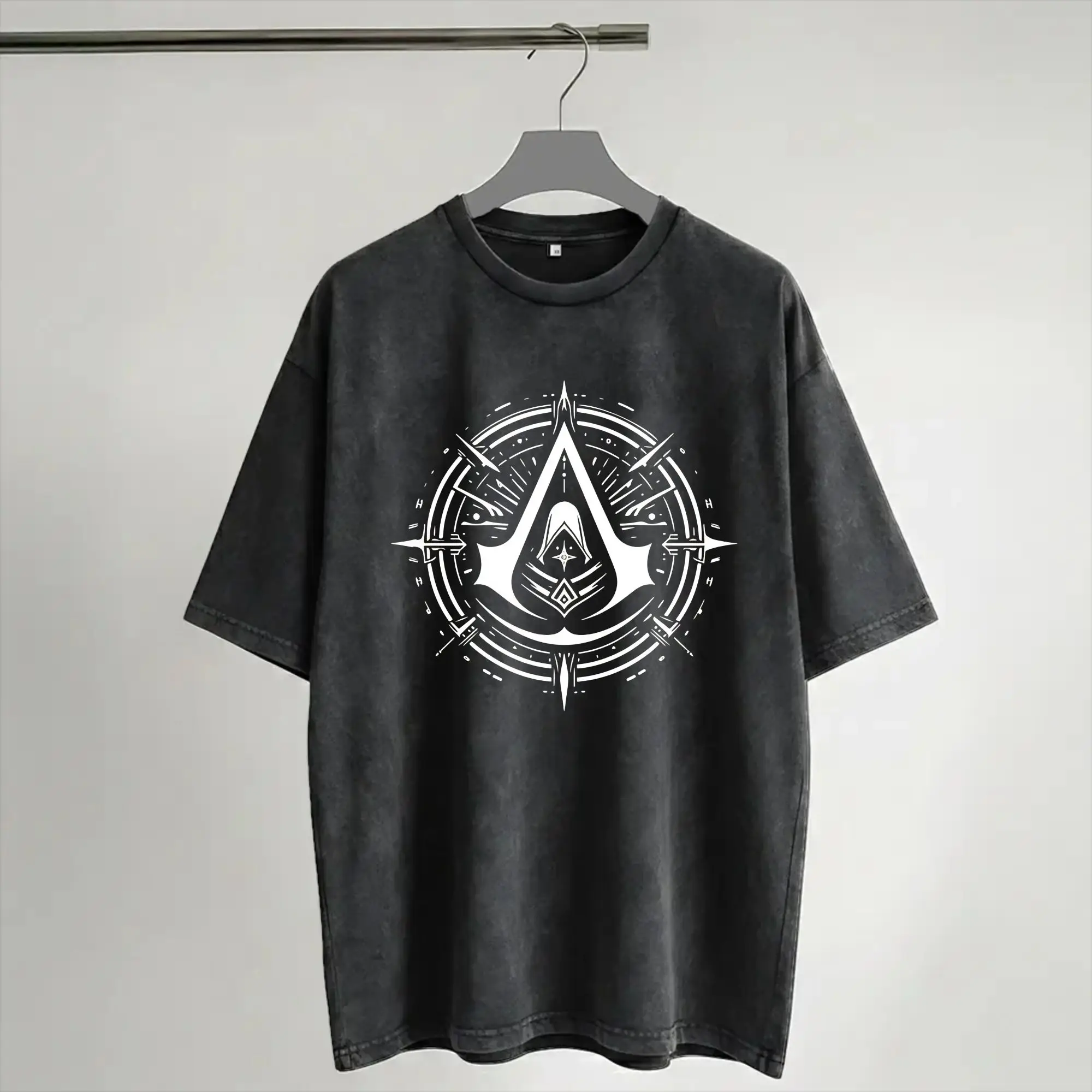 Assassines Creed Requiescat In Pace  Washed T Shirt Streetwear Hip Hop Novelty T-Shirts  Tees for Men Women Short Sleeve