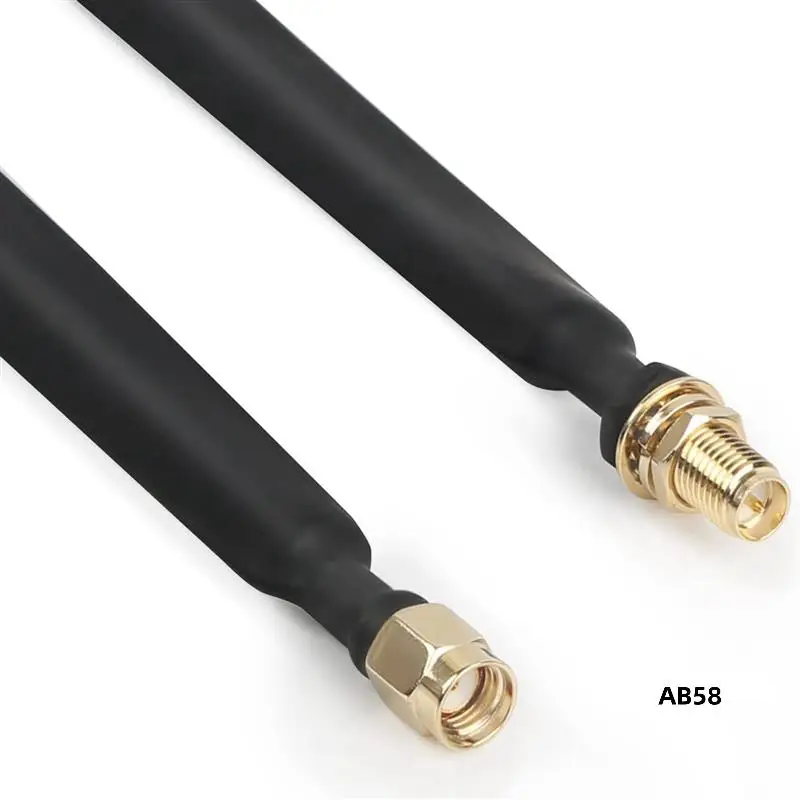 

5X Lora Flat Cable RP-SMA Male To RP-SMA Female Window And Door Feed Thru Coaxial Cable Extension Adapter For Lora Wifi
