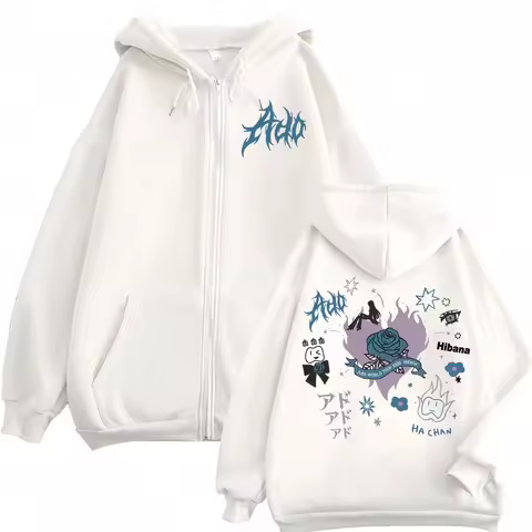 Singer Ado Hibana World Tour 2025 Zipper Hoodies Harajuku Japanese Style Zip Up Sweatshirts Men Women Casual Fashion Pullovers