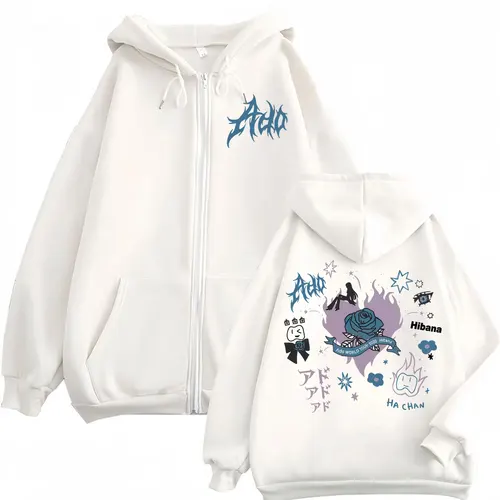 Cantante Ado Hibana World Tour 2025 sudaderas con cremallera Harajuku estilo japonés sudaderas con cremallera hombres mujeres Casual moda jerseys