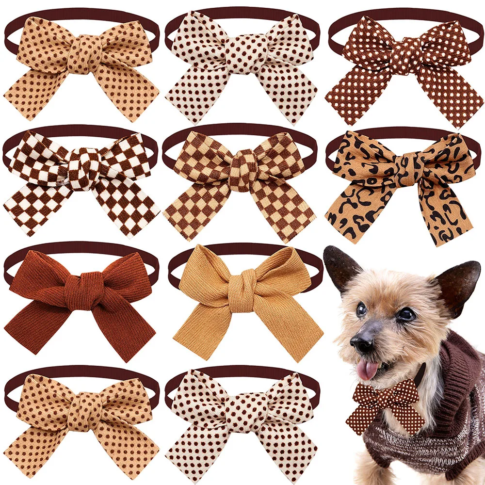 50pc Paid Dot Style Dog Bowtie Cute Small Dog Cat Bow Tie Neckties For Dogs Pets Bows For Dog Grooming Accessories Pet Supplies