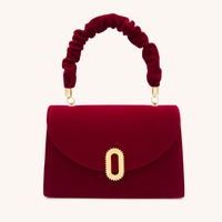 2025 New Internet Celebrity Premium Red Velvet Handbag