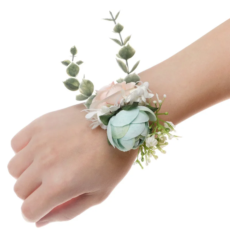 인공 손목 Corsage 신부 들러리 팔찌, 웨딩 결혼 옴므 파티 액세서리