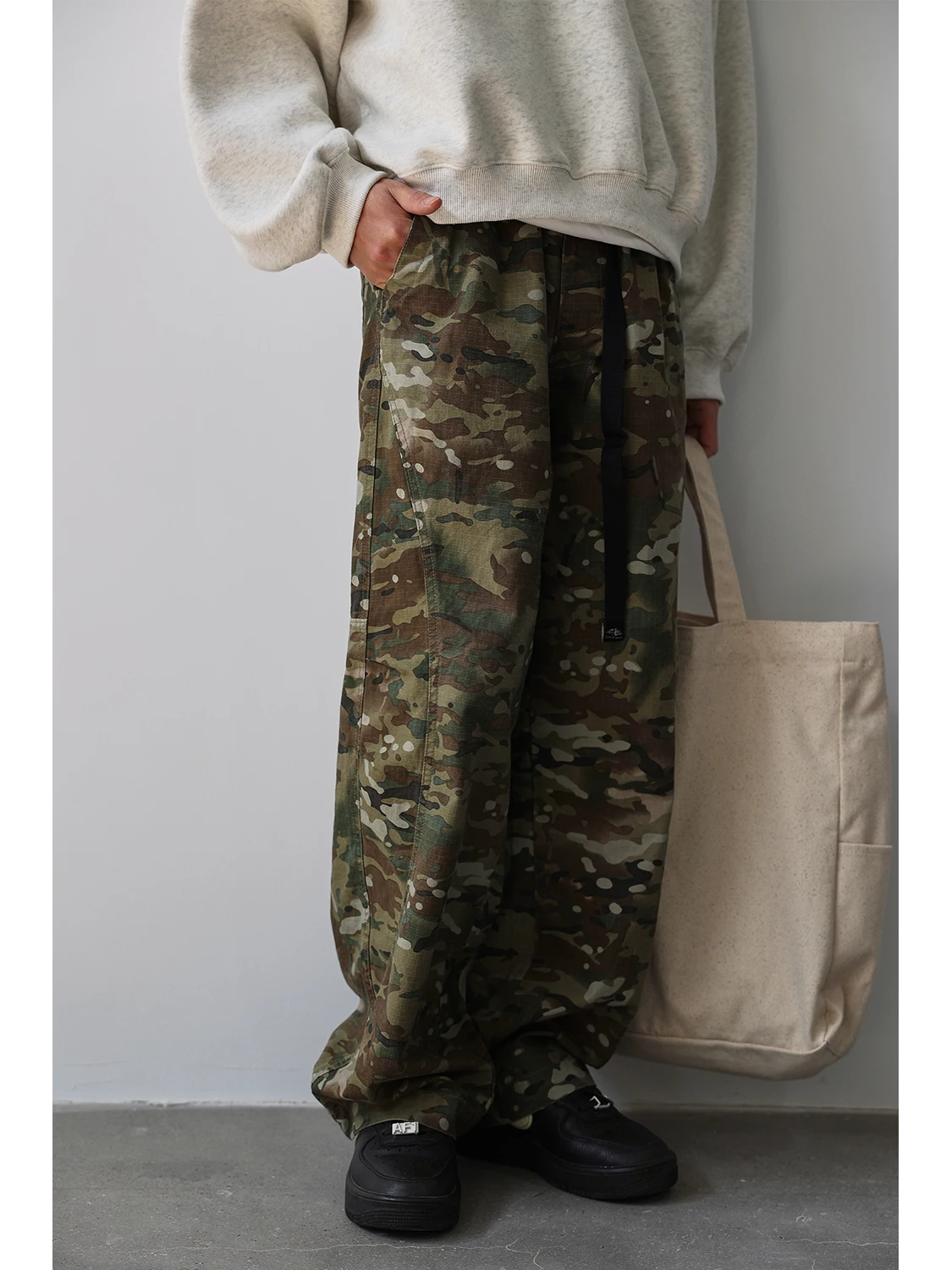 

LH Store Американский ретро камуфляж Свободные повседневные брюки Мужские прямые брюки с поясом на талии Длинные брюки Молодежные витали Sle Хлопок