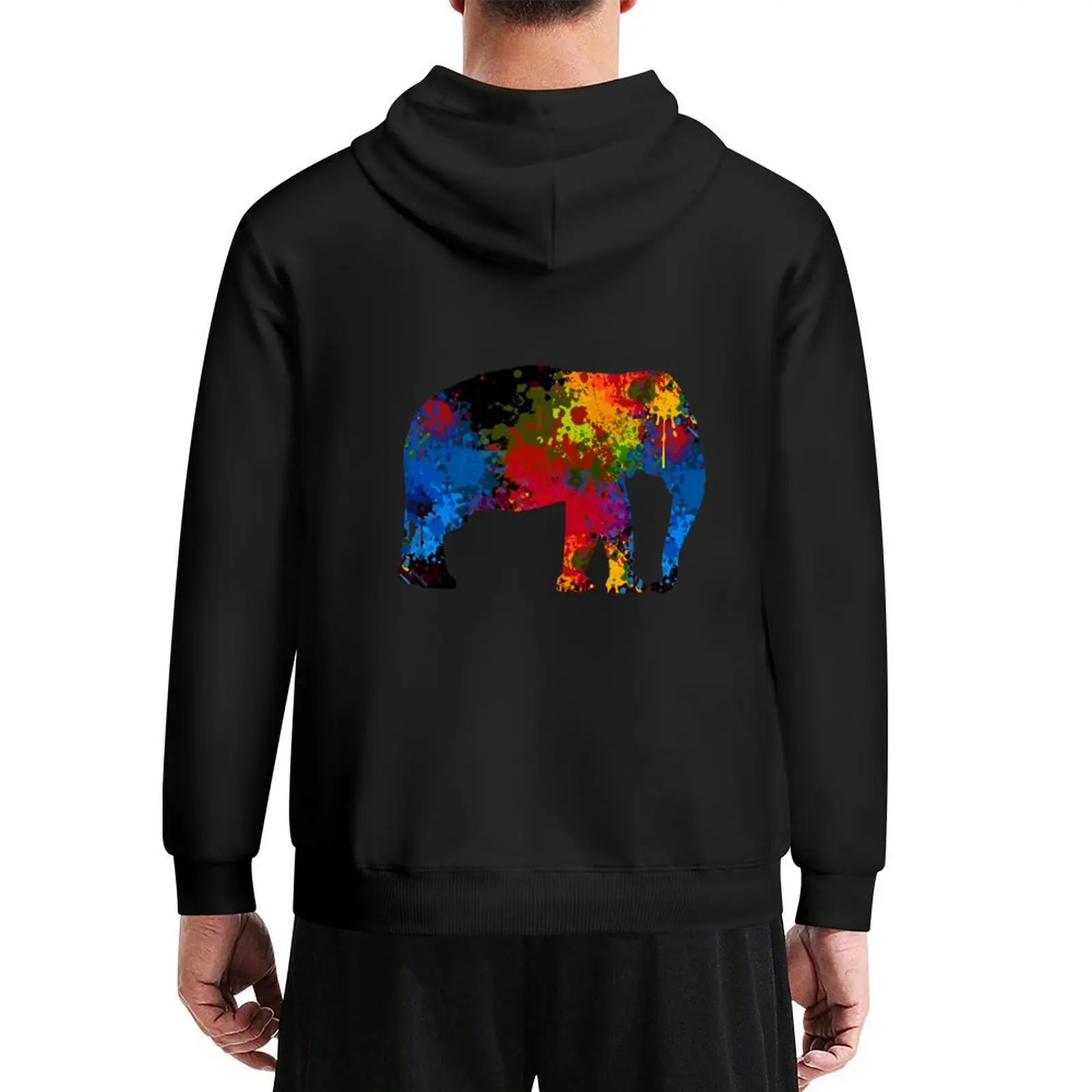 

Elephant Colorful Art Indian African Mosaic Yoga Hoodie anime clothes men's coat men's clothing men wear pullover hoodies