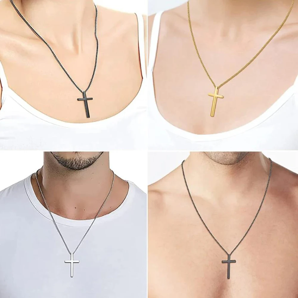 Personalized Cross Necklace, Custom Engraved Unique Jewelry Pendant for Men, Women, Boys and Girls, Christian Father Day