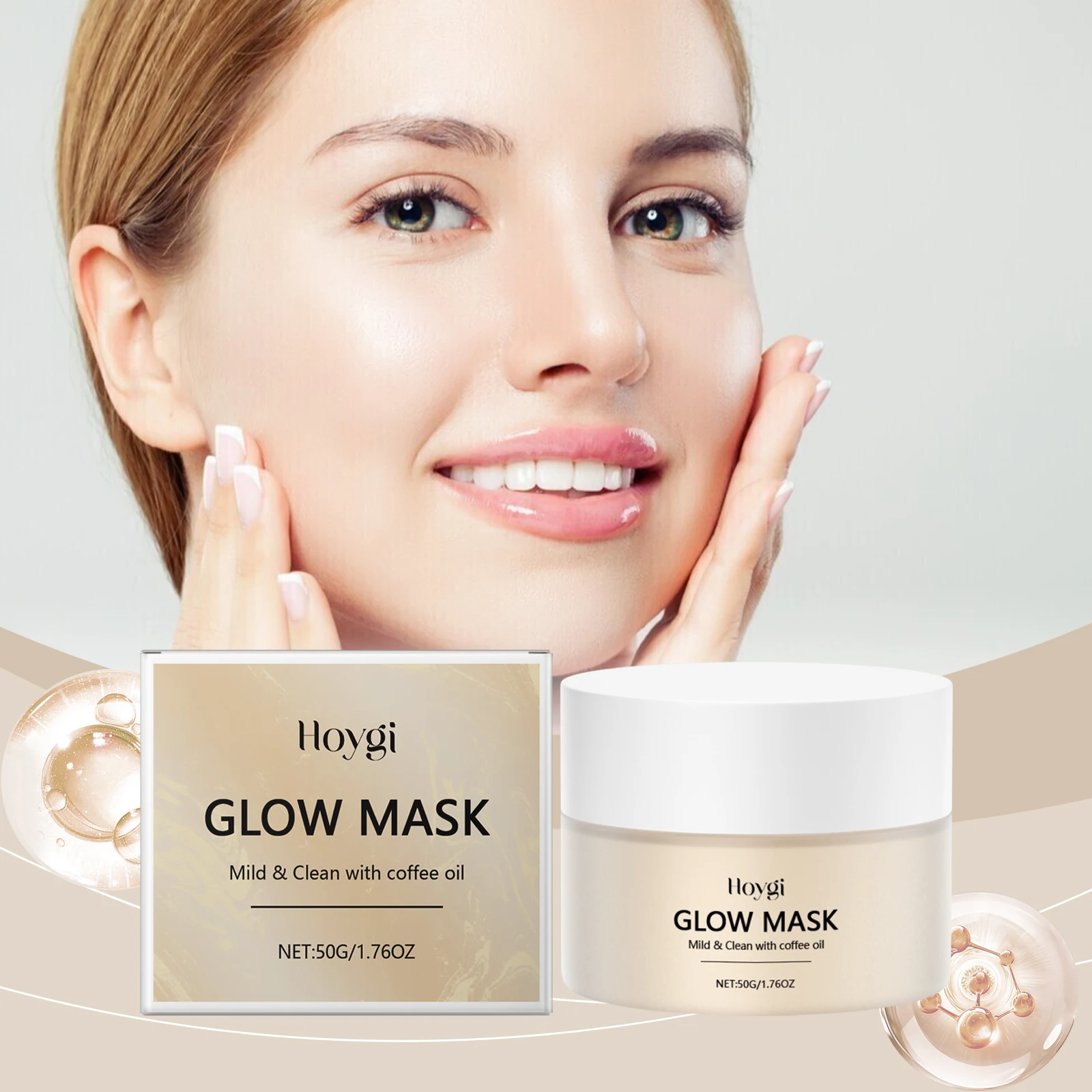 커피 오일을 사용한 브라이트닝 페이셜 트리트먼트 - 둔한 스키를 위한 비건, 잔인하지 않은 각질 제거 마스크