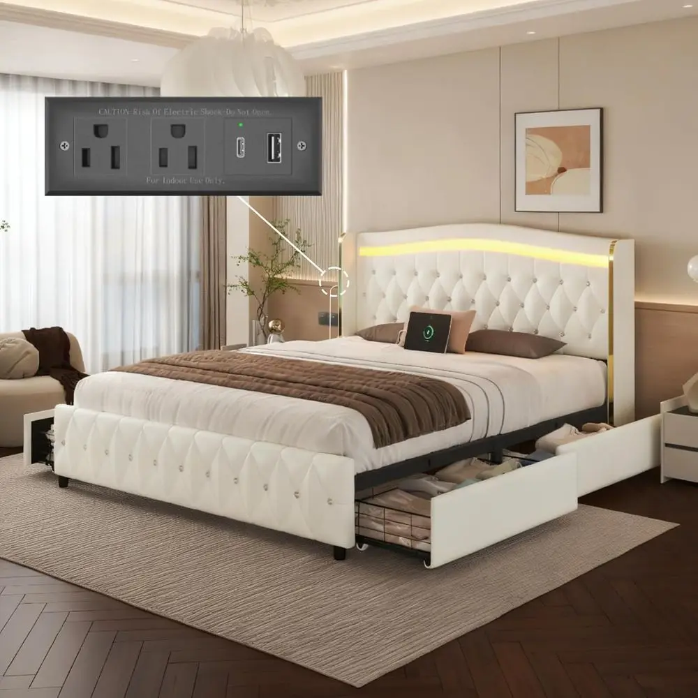 Queen Bed With Wing…